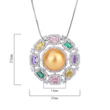 Crystal Solar Flower High Ring Pendant Necklace for Women