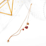 Heart Zirconia Bracelets Layered Chains Jewelry