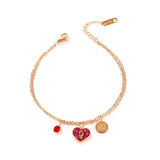 Heart Zirconia Bracelets Layered Chains Jewelry