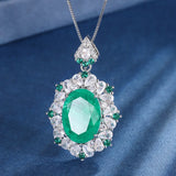 Sapphire Stone Water Droplets Pendant Necklace Women Jewelry