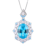 Sapphire Stone Water Droplets Pendant Necklace Women Jewelry