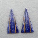 Lapis lazuli & Tiger-Eye Intarsia Earrings Bead Set
