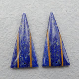 Lapis lazuli & Tiger-Eye Intarsia Earrings Bead Set