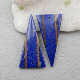 Lapis lazuli & Tiger-Eye Intarsia Earrings Bead Set