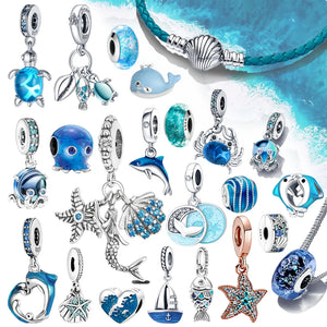 Silver 925 Turtle Charm Bead Pendant for Bracelet Necklace