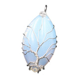 Tree of Life Wire Wrap Drop Pendant Sri Lanka Opal Moonstone Stone Pendants