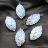 Tree of Life Wire Wrap Drop Pendant Sri Lanka Opal Moonstone Stone Pendants