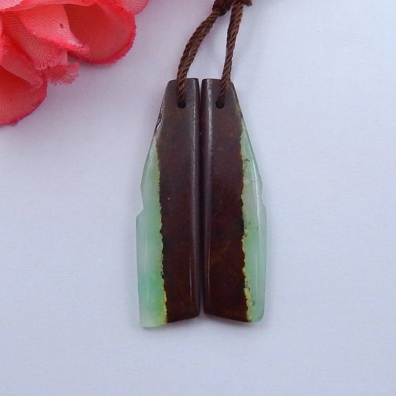 Chrysoprase Nugget Earrings Pairs, Semiprecious Stone Jewelry
