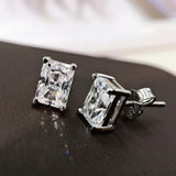 925 Silver Stud Earrings with Citrine Lab Diamond, Wedding Jewelry