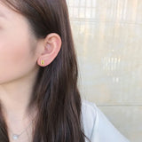 925 Silver Stud Earrings with Citrine Lab Diamond, Wedding Jewelry