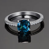 Peacock Aquamarine Zircon Ring for Wedding and Parties
