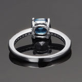 Peacock Aquamarine Zircon Ring for Wedding and Parties