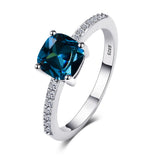 Peacock Aquamarine Zircon Ring for Wedding and Parties