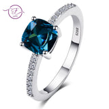 Peacock Aquamarine Zircon Ring for Wedding and Parties