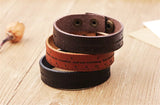 Caliper Shape Bracelets For Women Brown Leather Bracelet Men