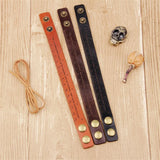 Caliper Shape Bracelets For Women Brown Leather Bracelet Men