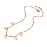 Charms Choker Necklace for Women Girls Rose & Stainless Steel Chain Jewelry
