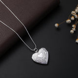 925 Sterling Silver Heart Photo Frame Pendant Necklace for Women