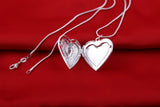 925 Sterling Silver Heart Photo Frame Pendant Necklace for Women