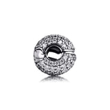 925 Silver Pave Snake Chain Clip Beads for Bracelets Necklaces