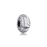 925 Silver Pave Snake Chain Clip Beads for Bracelets Necklaces