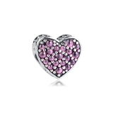 Pink Heart Beads 925 Sterling Silver Jewelry