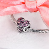 Pink Heart Beads 925 Sterling Silver Jewelry