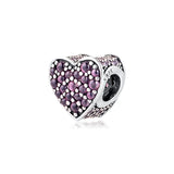 Pink Heart Beads 925 Sterling Silver Jewelry