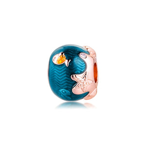 925 Silver Shimmering Ocean Waves & Fish Beads