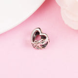 Love Mum Heart Beads 925 Sterling Silver Jewelry
