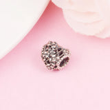 Flower Heart Mummy Beads 925 Sterling-Silver-Jewelry