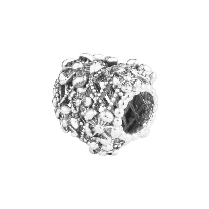 Flower Heart Mummy Beads 925 Sterling-Silver-Jewelry