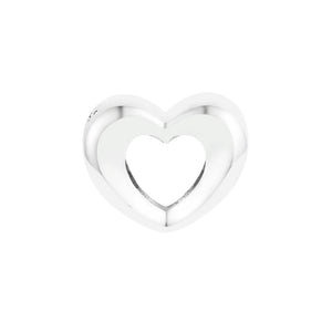 Radiant Open Heart Beads 925 Sterling Silver Charm for Bracelets Necklaces