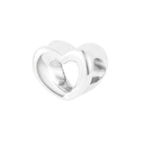 Radiant Open Heart Beads 925 Sterling Silver Charm for Bracelets Necklaces