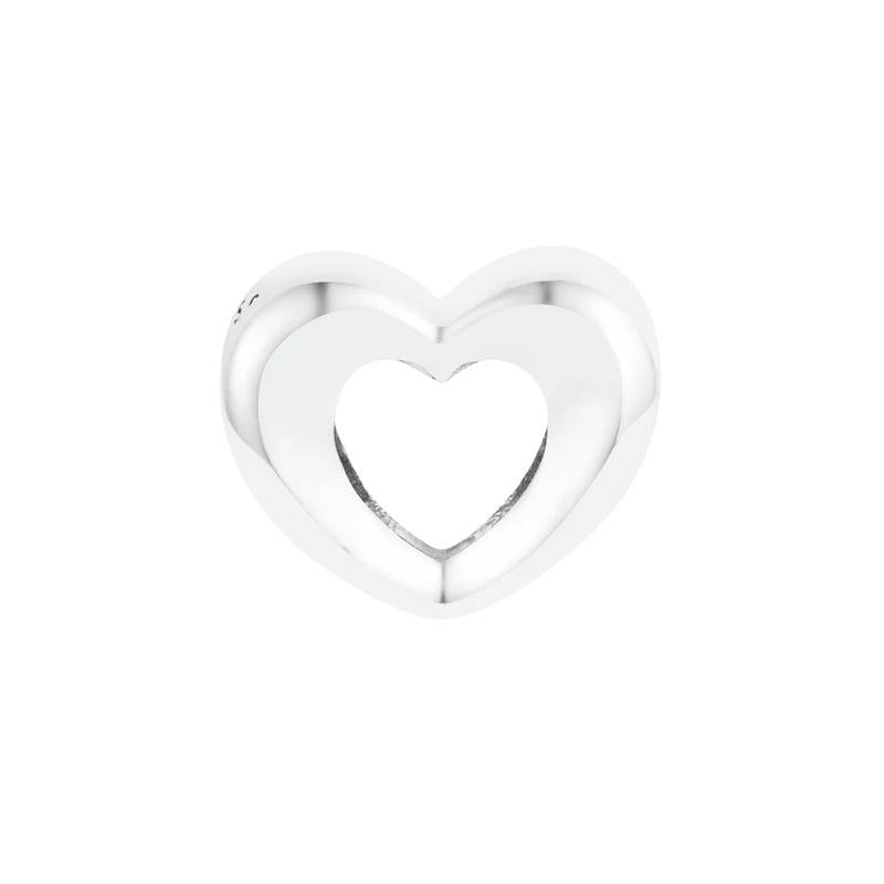 Radiant Open Heart Beads 925 Sterling Silver Charm for Bracelets Necklaces