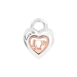 Two-tone Padlock Heart Beads 925 Sterling Silver Jewelry