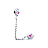 925 Silver Charms Fan Safety Chain Clip Beads
