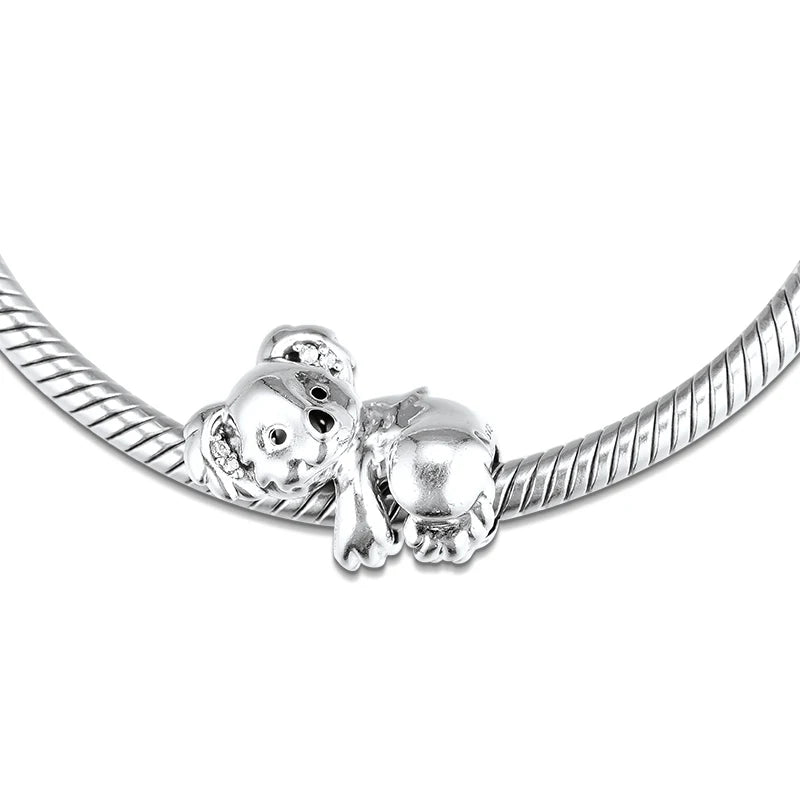 925 Sterling Silver Koala Beads for Jewelry Making