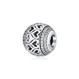 Luminous Hearts Beads 925 Silver Jewelry with CZ