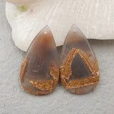 Natural Agate Teardrop Earrings Beads 30x17x3mm