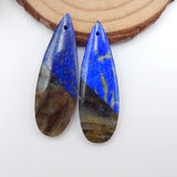 Bead Sets,Lapis lazuli,Labradorite Intarsia Beads For Jewelry 42x14x5mm