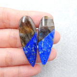 Bead Sets,Lapis lazuli,Labradorite Intarsia Beads For Jewelry 42x14x5mm