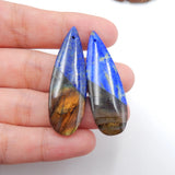 Bead Sets,Lapis lazuli,Labradorite Intarsia Beads For Jewelry 42x14x5mm
