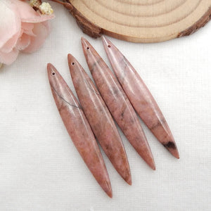 Rhodonite Charms Women Long Earrings Bead Set