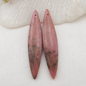 Natural Rhodonite Charms Women Long Earrings Bead Sets