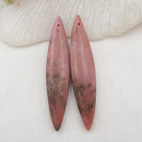 Natural Rhodonite Charms Women Long Earrings Bead Sets