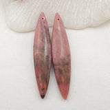 Natural Rhodonite Charms Women Long Earrings Bead Sets