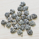 20mm Natural Speckle Stone Love Heart Beads Pendant for Necklace