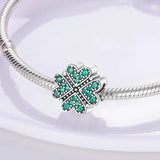925 Sterling Silver Heart Shaped Clover Bead for Bracelet Making