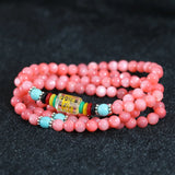 Yellow Red Conch Shell Beads Long Bracelets Multilayer 108 Beads Women Jewelry